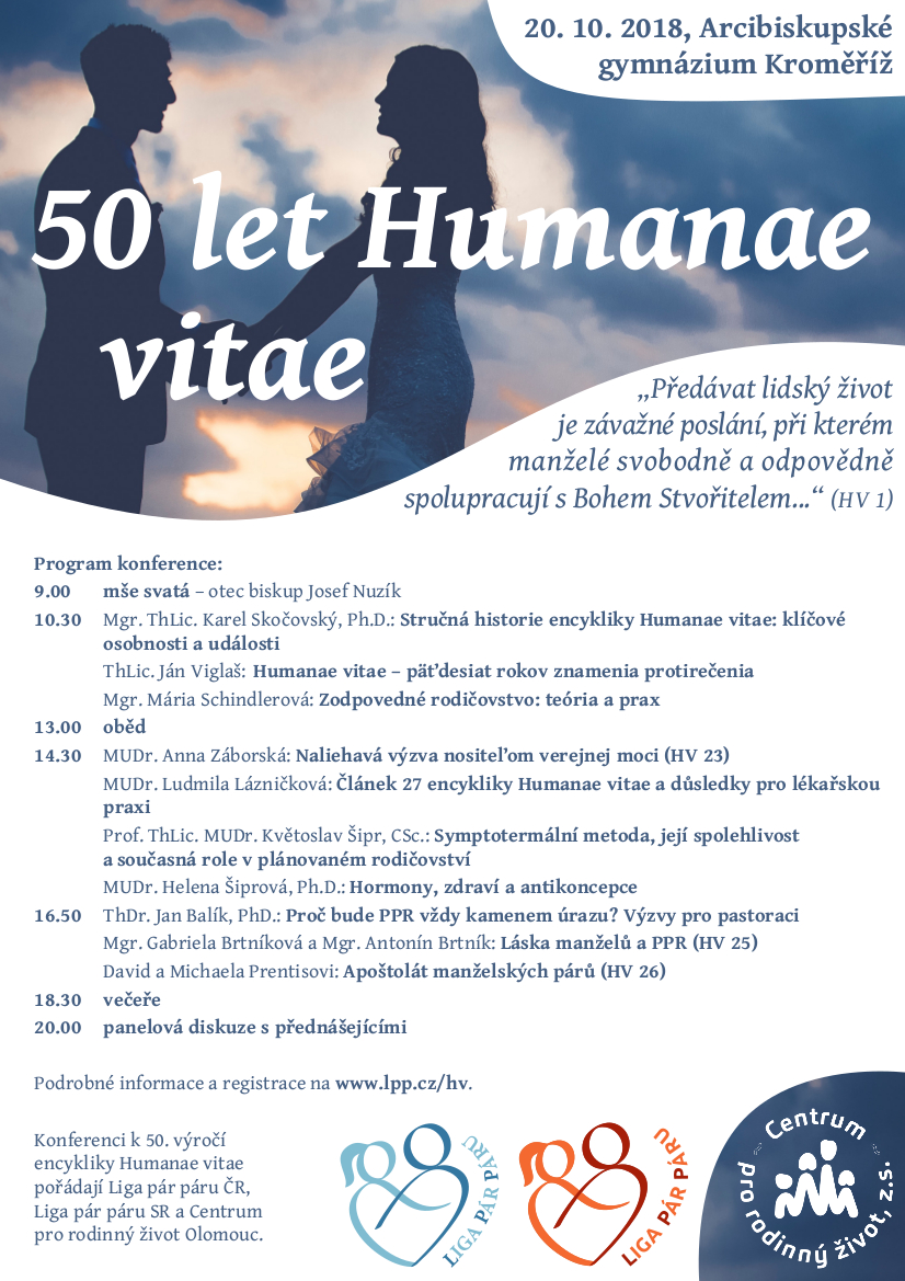 Pozvánka na konferenci 50 let Humanae Vitae